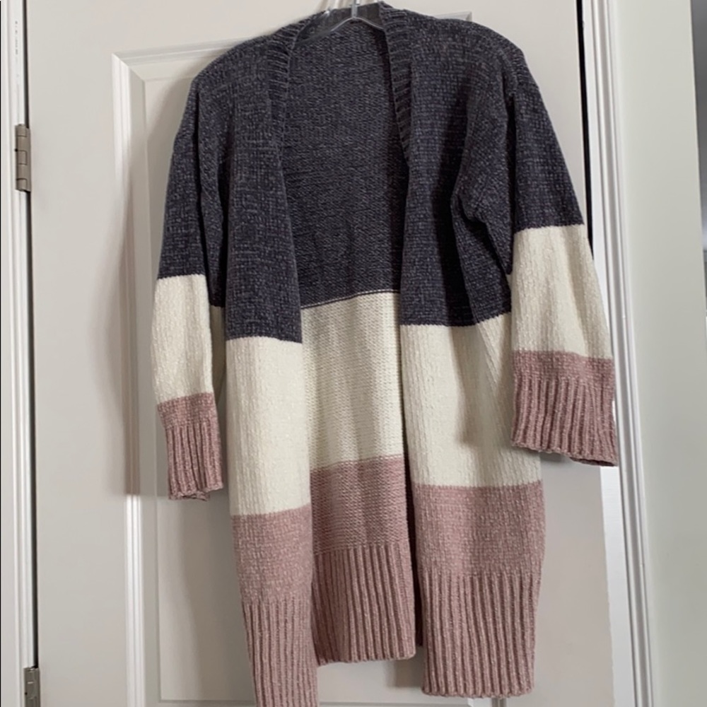 Lovely chenille open front cardigan
